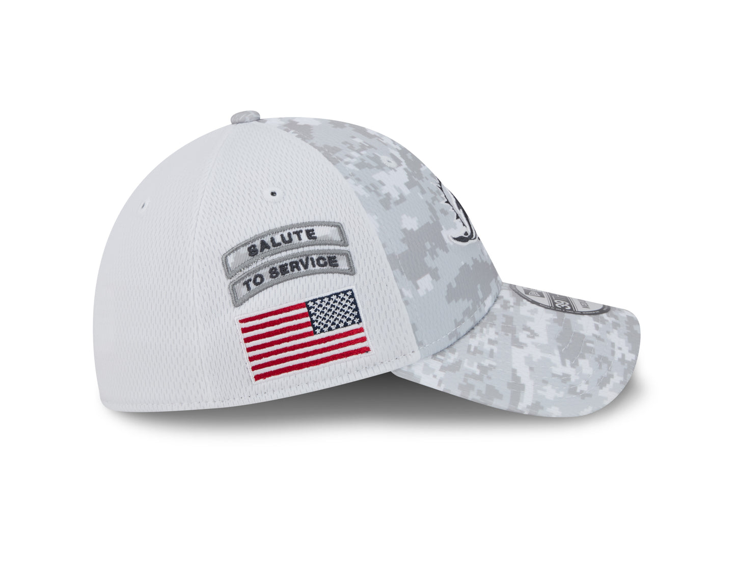 Miami Dolphins New Era Arctic Camo/White 2024 Salute to Service 39THIRTY Flex Hat