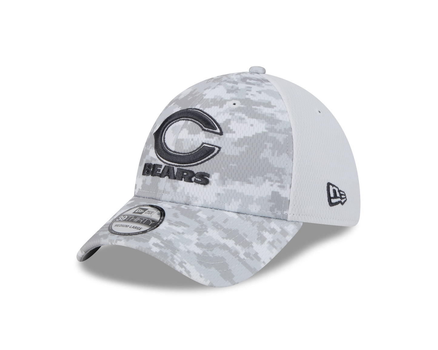 Chicago Bears New Era Arctic Camo/White 2024 Salute to Service Secondary Logo 39THIRTY Flex Hat