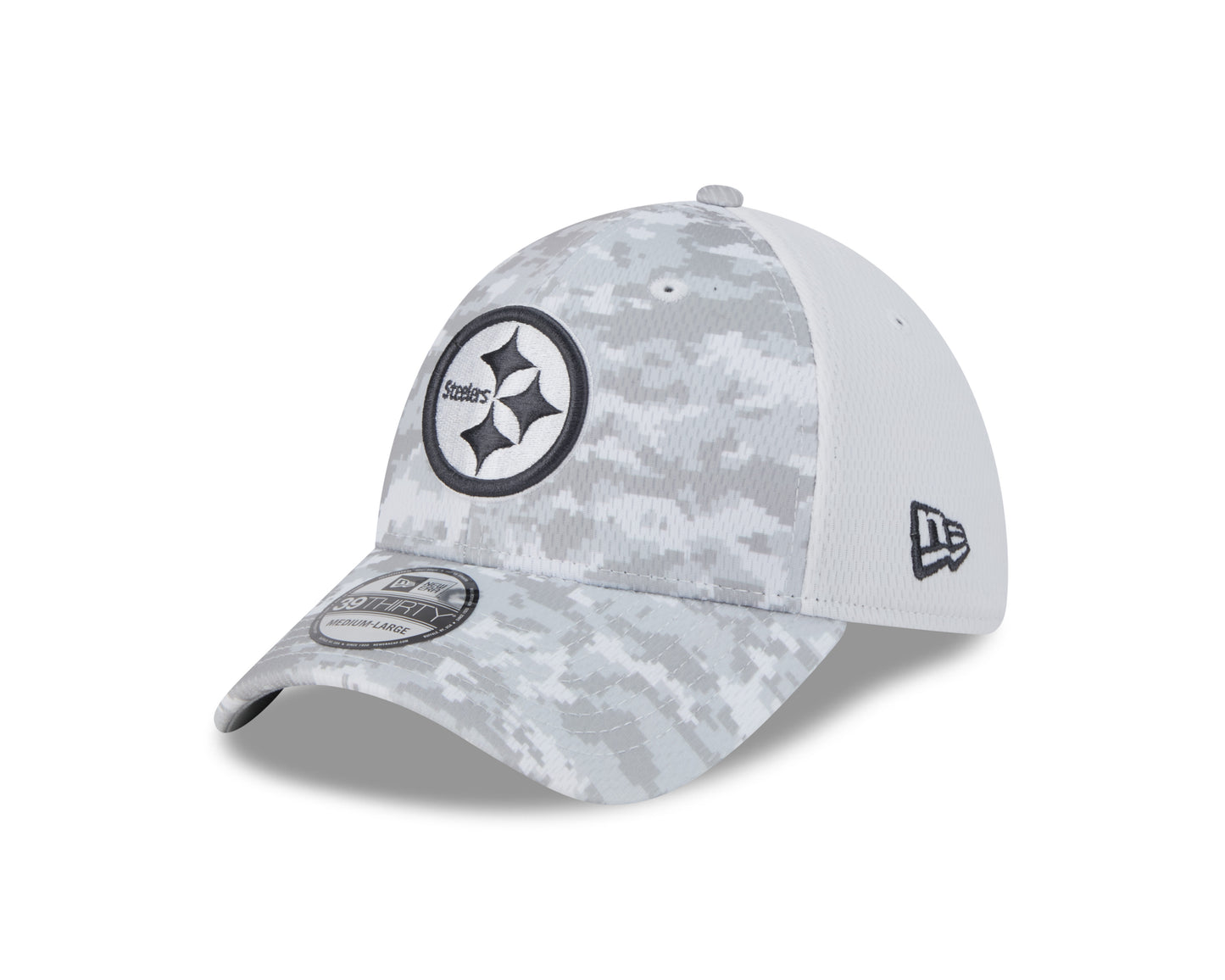 Pittsburgh Steelers New Era Arctic Camo/White 2024 Salute to Service 39THIRTY Flex Hat