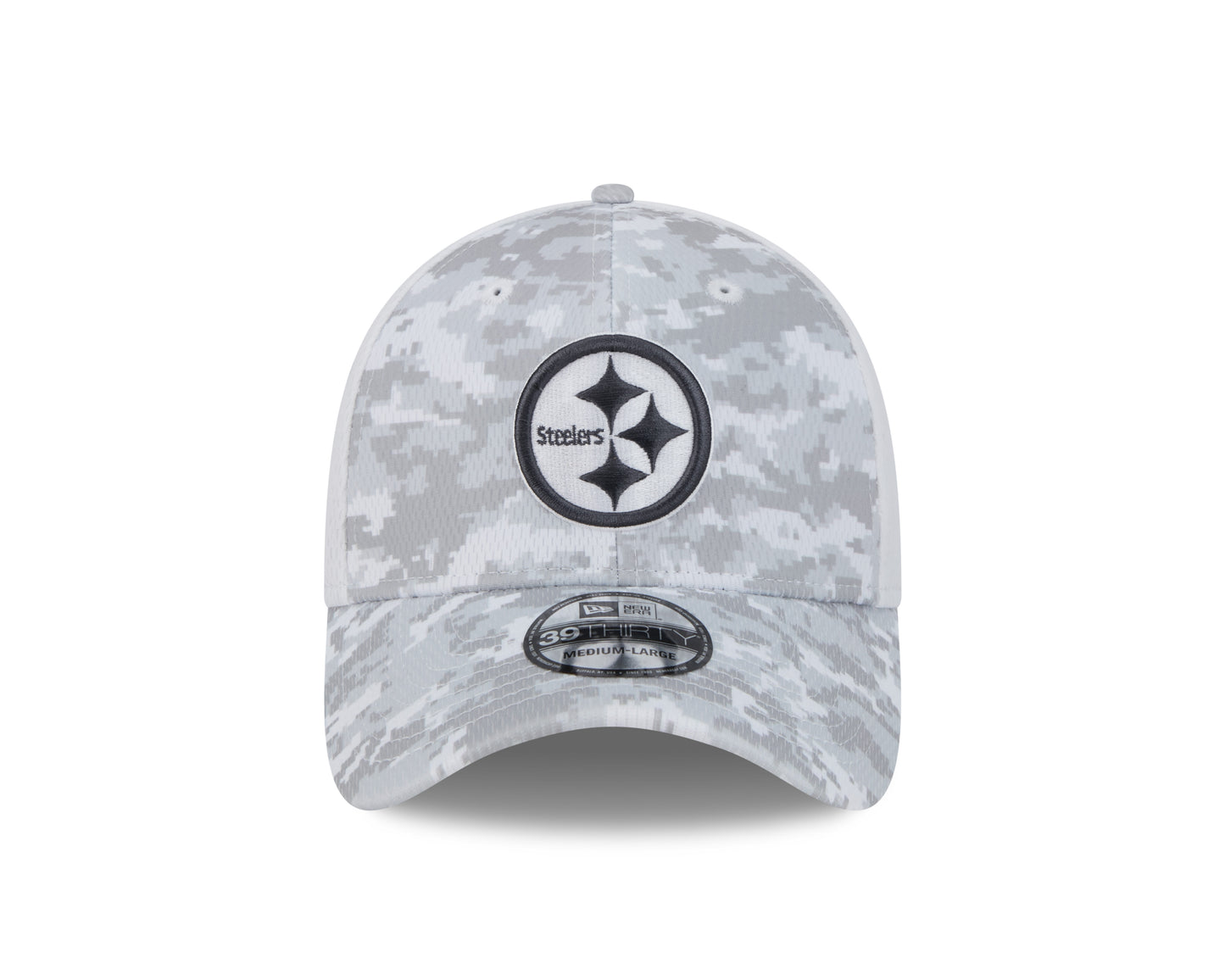 Pittsburgh Steelers New Era Arctic Camo/White 2024 Salute to Service 39THIRTY Flex Hat