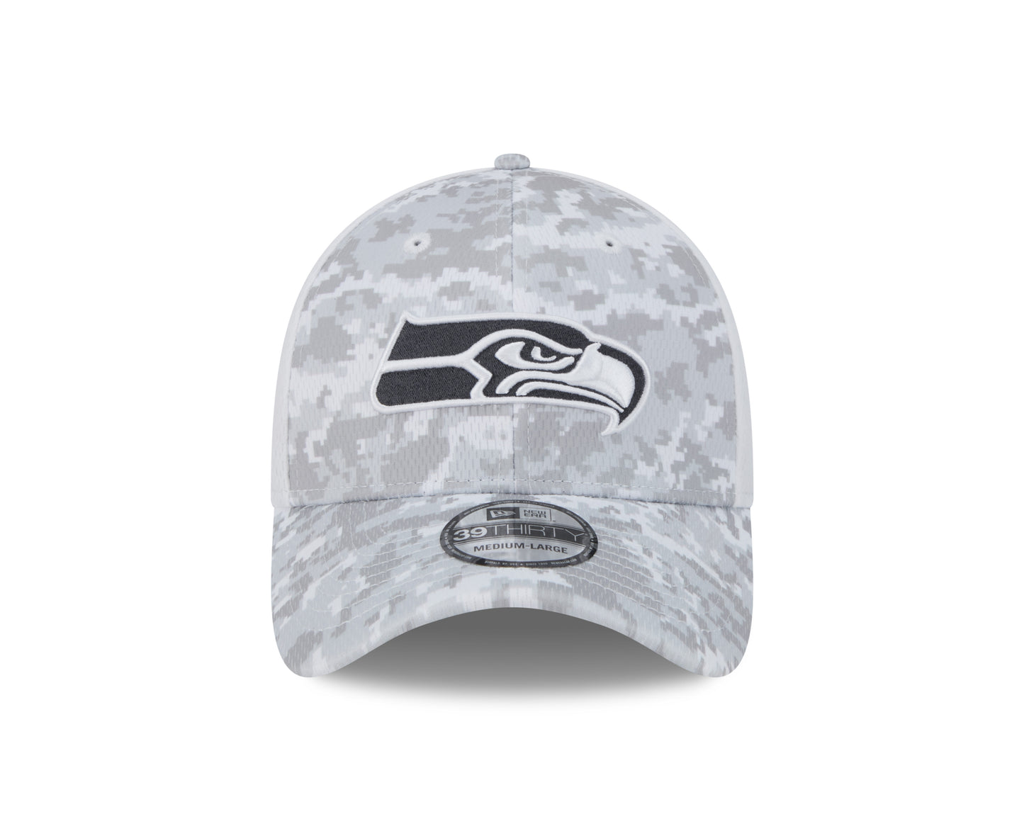 Seattle Seahawks New Era Arctic Camo/White 2024 Salute to Service 39THIRTY Flex Hat