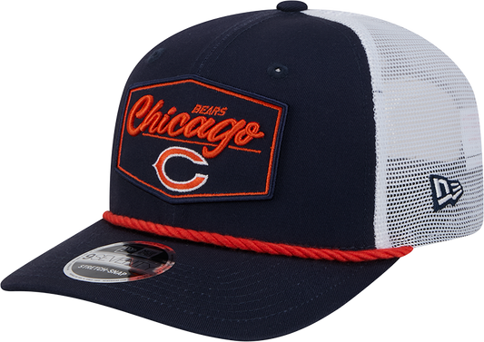 Chicago Bears New Era Navy/White Trucker Patch Secondary 9SEVENTY Trucker Hat