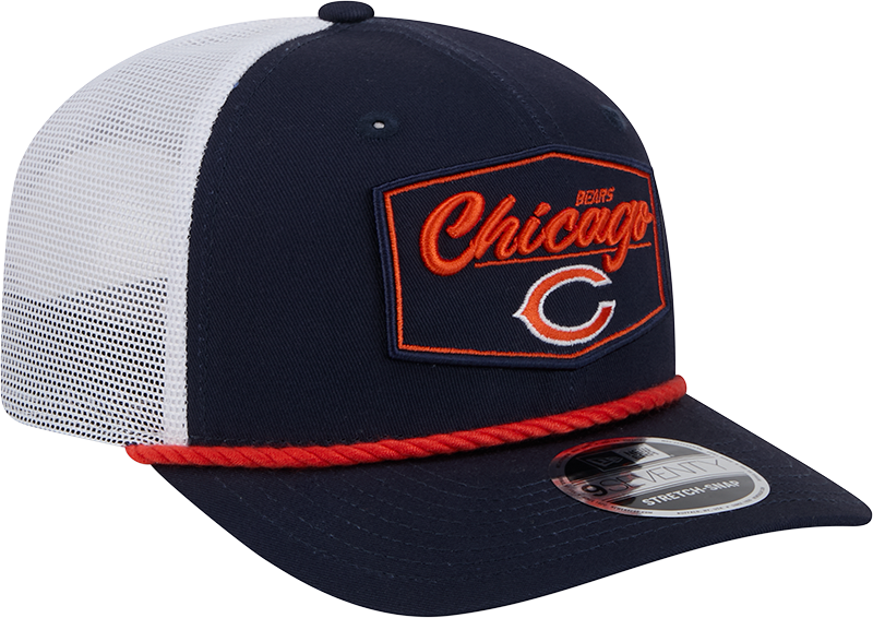 Chicago Bears New Era Navy/White Trucker Patch Secondary 9SEVENTY Trucker Hat