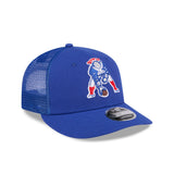 Men's New Era New England Patriots Retro Royal Low Profile Trucker 9FIFTY Hat - Pro Jersey Sports