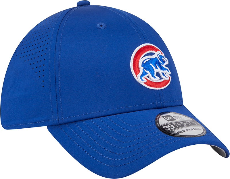 MLB Chicago Cubs New Era Mid Perf 39THIRTY Flex Fit Hat - Blue
