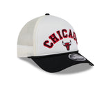Chicago Bulls 2 Tone Chrome/Black New Era 9FORTY M-Crown Trucker Adjustable Hat - Pro Jersey Sports