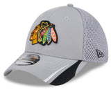 Chicago Blackhawks New Era Gray Linear Neo 39THIRTY Flex Hat - Pro Jersey Sports