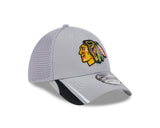 Chicago Blackhawks New Era Gray Linear Neo 39THIRTY Flex Hat - Pro Jersey Sports