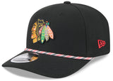Chicago Blackhawks New Era Black Multi Rope 9SEVENTY Stretch Snap Adjustable Hat - Pro Jersey Sports