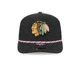 Chicago Blackhawks New Era Black Multi Rope 9SEVENTY Stretch Snap Adjustable Hat - Pro Jersey Sports