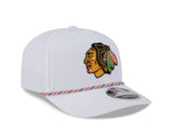 Chicago Blackhawks New Era White Multi Rope 9SEVENTY Stretch Snap Adjustable Hat - Pro Jersey Sports