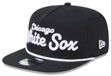 Chicago White Sox New Era Black Team Text The Golfer Snapback Hat - Pro Jersey Sports