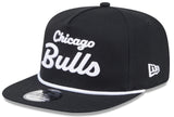 Chicago Bulls New Era Black Team Text The Golfer Snapback Hat - Pro Jersey Sports