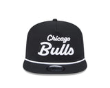 Chicago Bulls New Era Black Team Text The Golfer Snapback Hat - Pro Jersey Sports