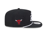 Chicago Bulls New Era Black Team Text The Golfer Snapback Hat - Pro Jersey Sports