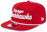 Chicago Blackhawks New Era Red Team Text The Golfer Snapback Hat - Pro Jersey Sports
