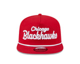 Chicago Blackhawks New Era Red Team Text The Golfer Snapback Hat - Pro Jersey Sports