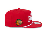 Chicago Blackhawks New Era Red Team Text The Golfer Snapback Hat - Pro Jersey Sports