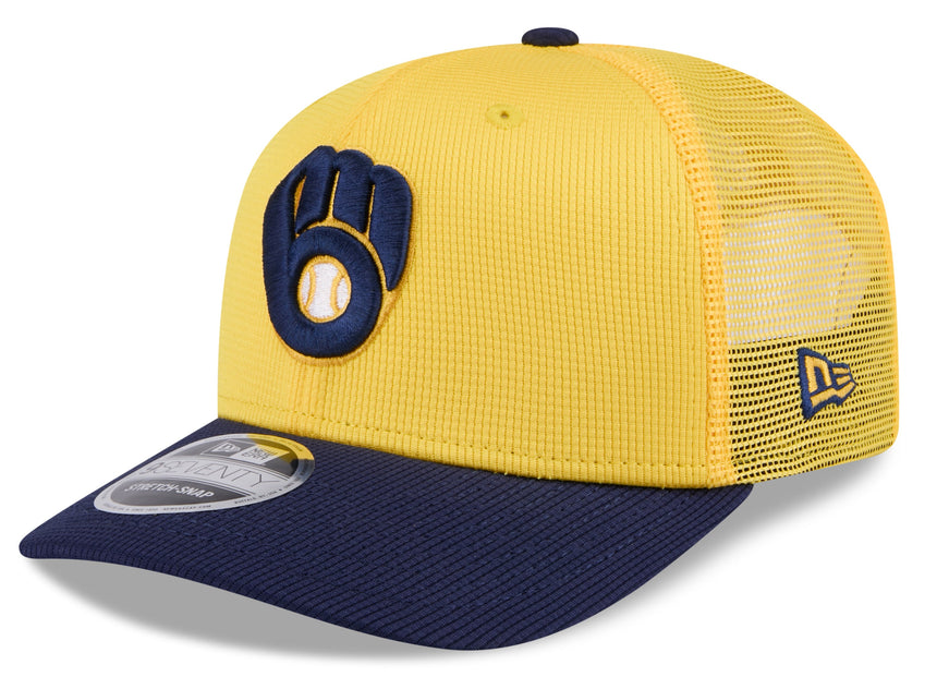 Milwaukee Brewers New Era Yellow/Navy 2025 Spring Training 9SEVENTY Trucker Hat - Pro Jersey Sports