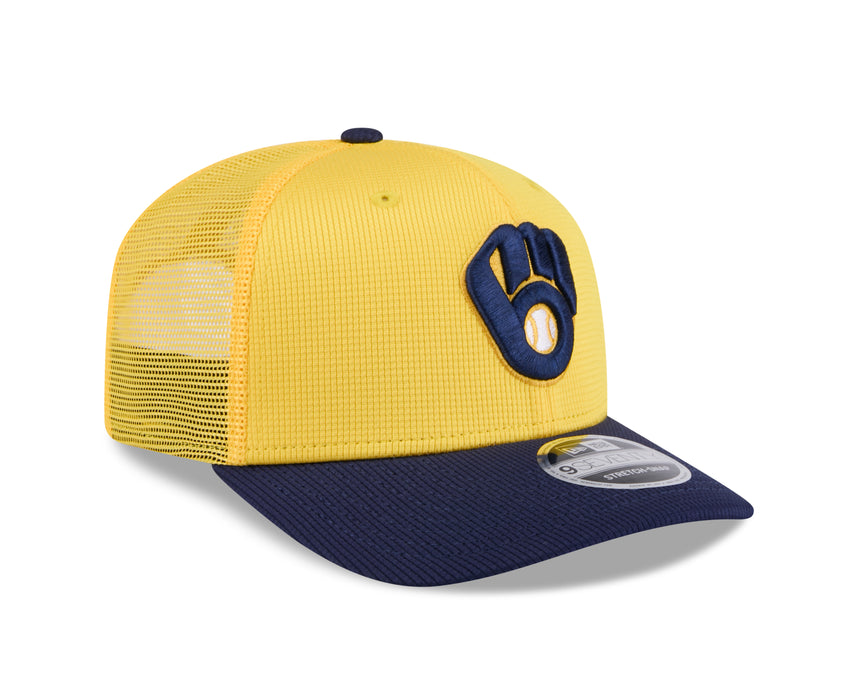 Milwaukee Brewers New Era Yellow/Navy 2025 Spring Training 9SEVENTY Trucker Hat - Pro Jersey Sports