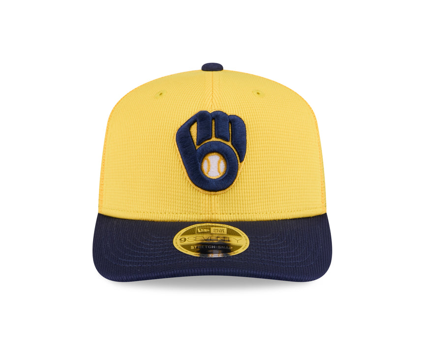 Milwaukee Brewers New Era Yellow/Navy 2025 Spring Training 9SEVENTY Trucker Hat - Pro Jersey Sports