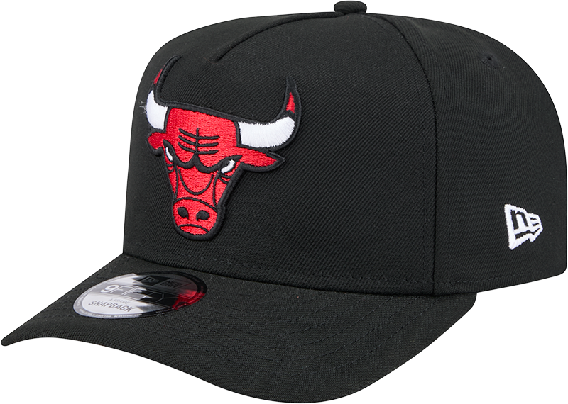 Chicago Bulls New Era Black A-Frame 9FIFTY Snapback Hat