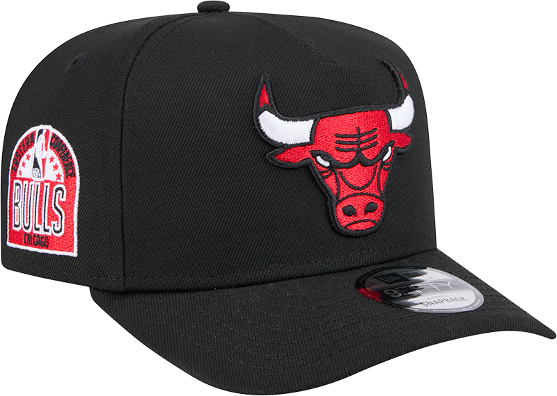 Chicago Bulls New Era Black A-Frame 9FIFTY Snapback Hat