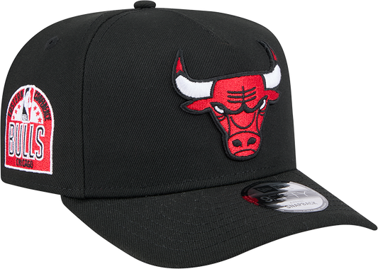 Chicago Bulls New Era Black A-Frame 9FIFTY Snapback Hat