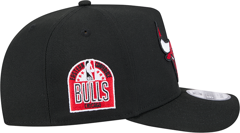 Chicago Bulls New Era Black A-Frame 9FIFTY Snapback Hat