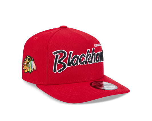 Chicago Blackhawks New Era Red Script 9FIFTY A-Frame Adjustable Hat