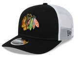 Men's Chicago Blackhawks New Era Black/White 9SEVENTY Trucker Hat - Pro Jersey Sports