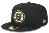 Boston Bruins Black Basic New Era 59FIFTY Fitted Hat - Pro Jersey Sports
