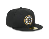 Boston Bruins Black Basic New Era 59FIFTY Fitted Hat - Pro Jersey Sports