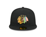 Chicago Blackhawks Black Basic New Era 59FIFTY Fitted Hat - Pro Jersey Sports