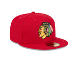 Chicago Blackhawks Red Basic New Era 59FIFTY Fitted Hat - Pro Jersey Sports