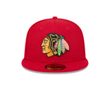 Chicago Blackhawks Red Basic New Era 59FIFTY Fitted Hat - Pro Jersey Sports