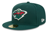 Minnesota Minnesota Wild Forest Green Basic New Era 59FIFTY Fitted Hat - Pro Jersey Sports