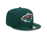 Minnesota Minnesota Wild Forest Green Basic New Era 59FIFTY Fitted Hat - Pro Jersey Sports