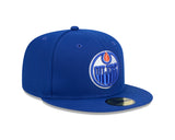 Edmonton Oilers Royal Blue Basic New Era 59FIFTY Fitted Hat - Pro Jersey Sports