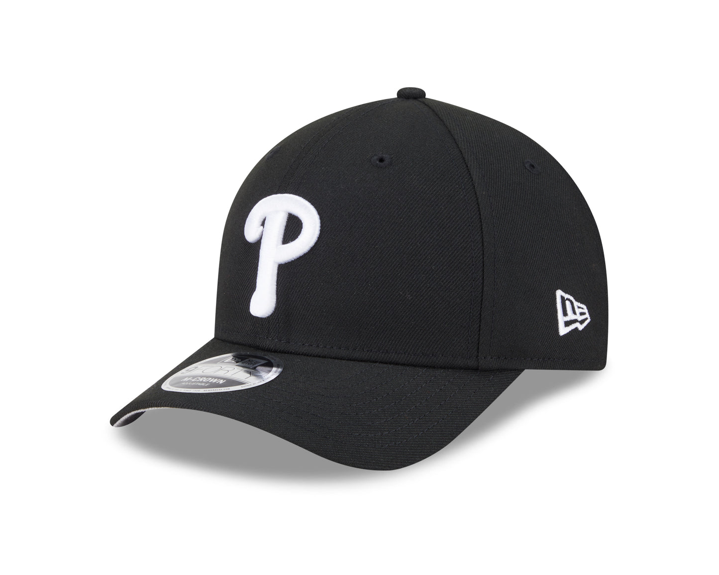 Philadelphia Phillies Black and White New Era M-Crown 9FORTY Adjustable Hat