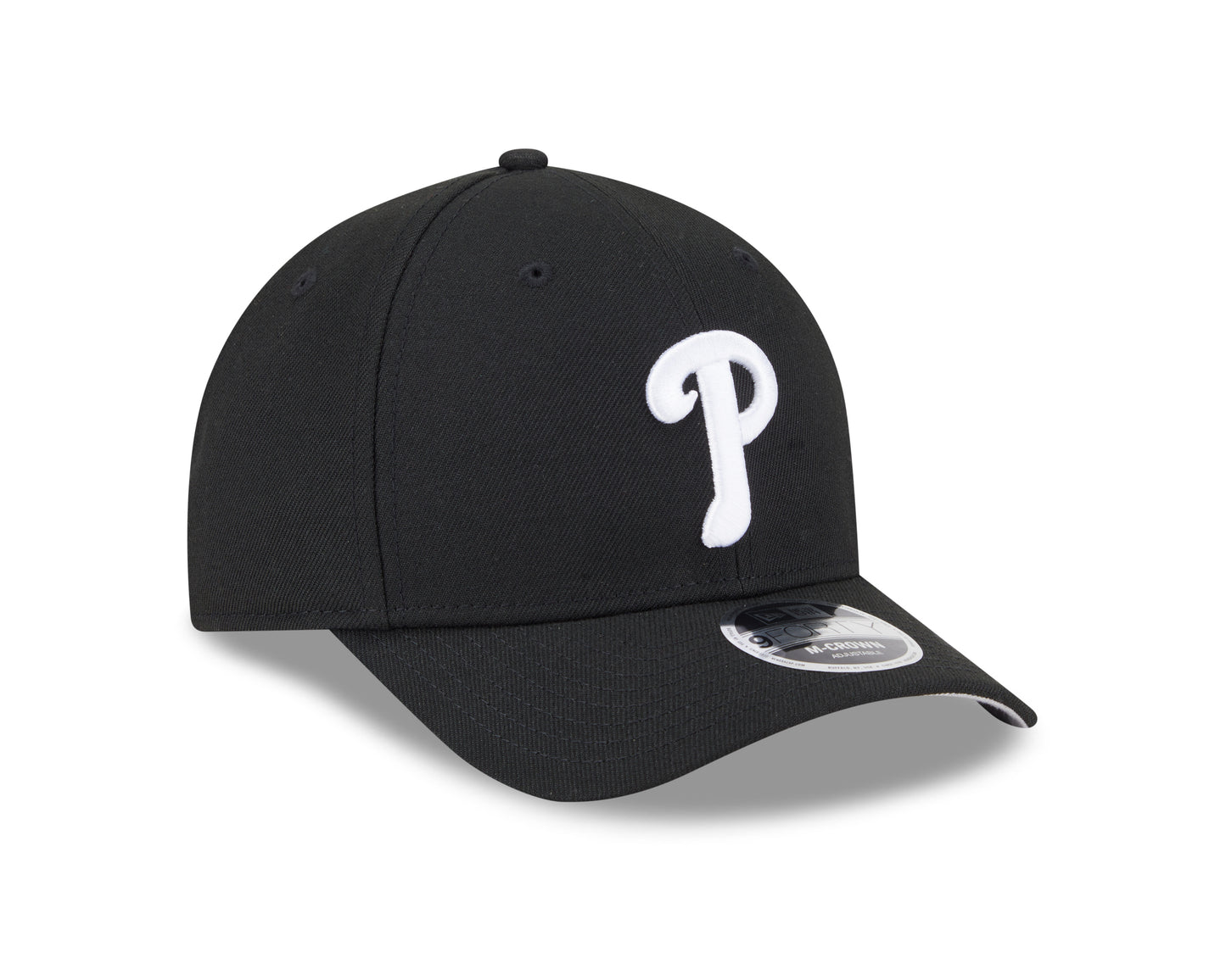 Philadelphia Phillies Black and White New Era M-Crown 9FORTY Adjustable Hat