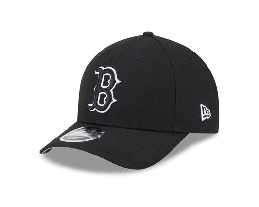 Boston Red Sox Black and White New Era M-Crown 9FORTY Adjustable Hat