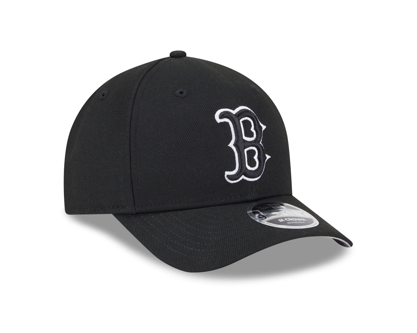 Boston Red Sox Black and White New Era M-Crown 9FORTY Adjustable Hat