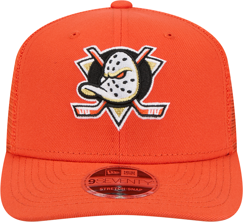 Anaheim Ducks New Era Orange 9SEVENTY Trucker Adjustable Hat