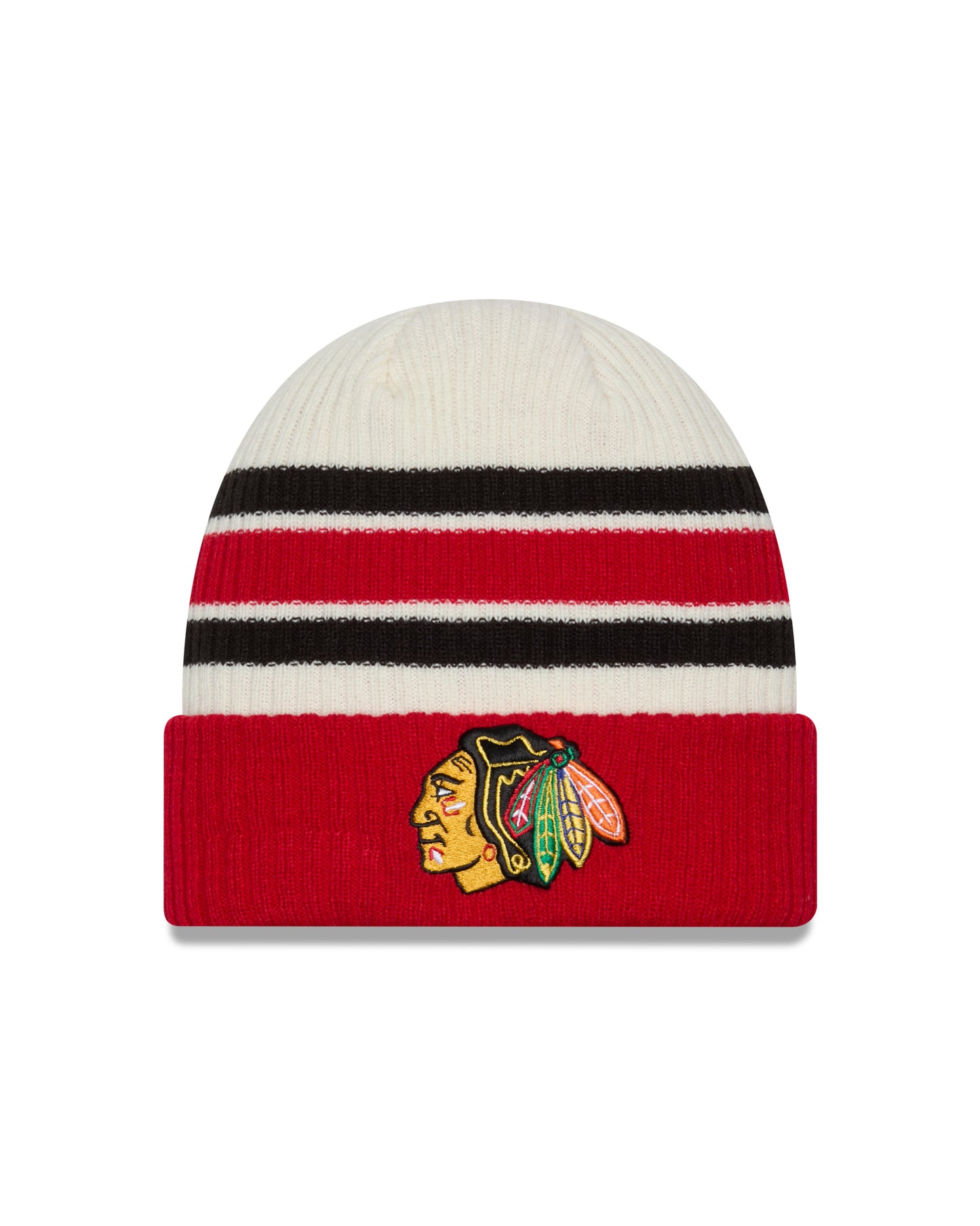 Chicago Blackhawks New Era Logo Red Vintage Cuffed Knit