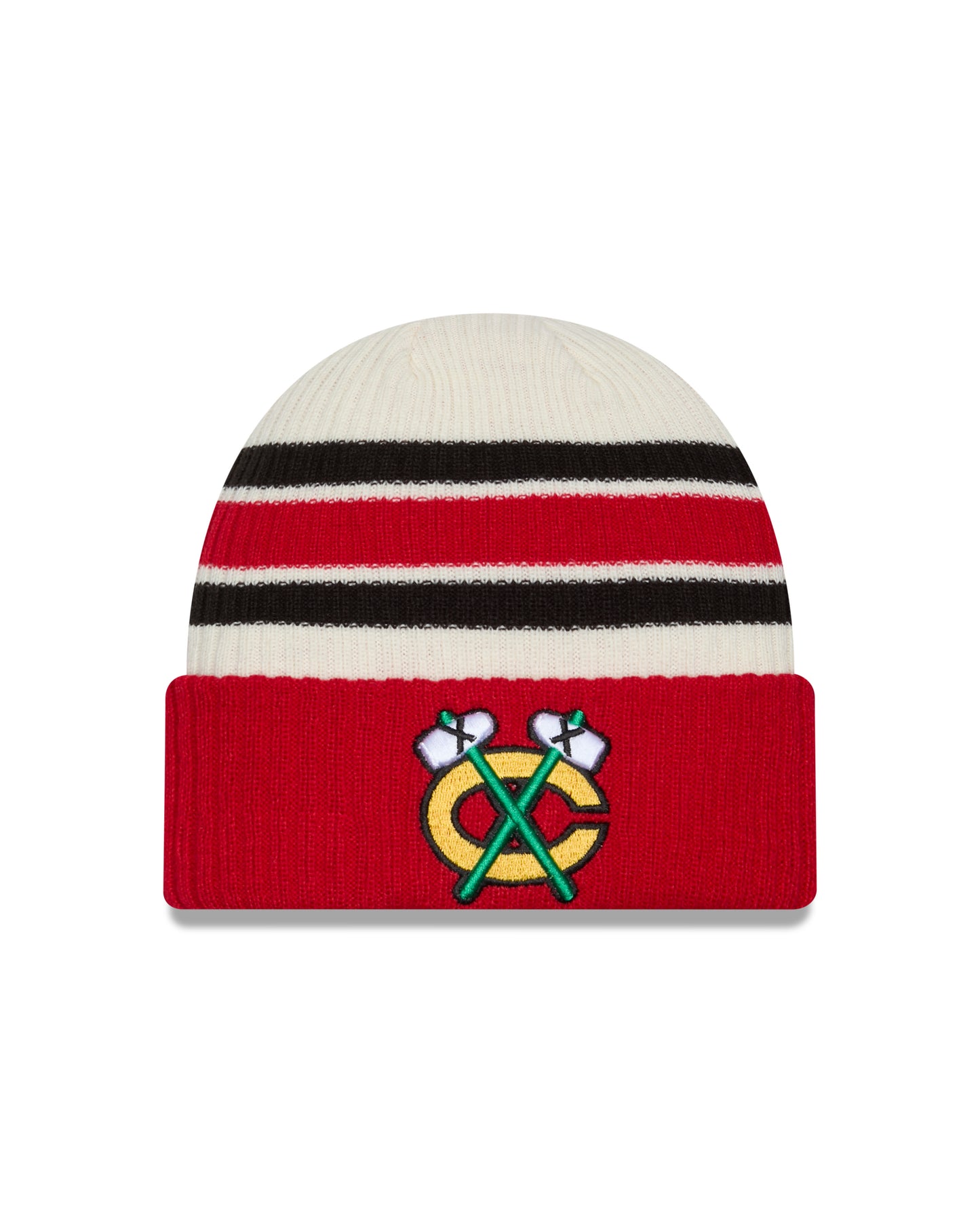 Chicago Blackhawks New Era Alternate Logo Red Vintage Cuffed Knit