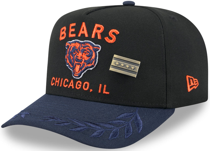 Men's Chicago Bears New Era Black 2025 On Stage NFL Draft A-Frame 59FIFTY Fitted Hat - Pro Jersey Sports