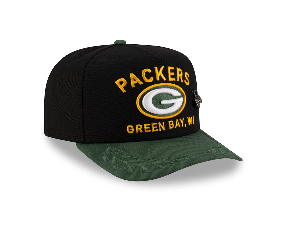 Men's Green Bay Packers New Era Black 2025 On Stage NFL Draft A-Frame 59FIFTY Fitted Hat - Pro Jersey Sports