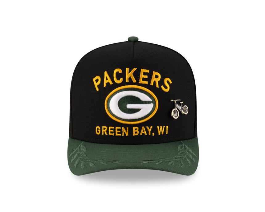 Men's Green Bay Packers New Era Black 2025 On Stage NFL Draft A-Frame 59FIFTY Fitted Hat - Pro Jersey Sports