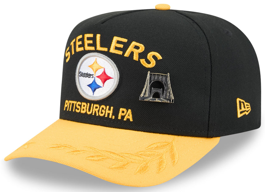 Men's Pittsburgh Steelers New Era Black 2025 On Stage NFL Draft A-Frame 59FIFTY Fitted Hat - Pro Jersey Sports